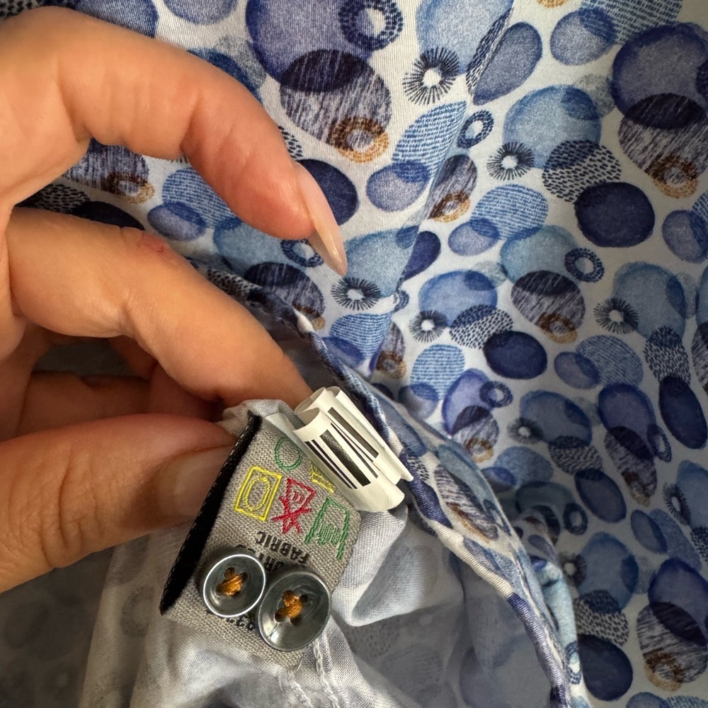 Modern Blue Patterned Shirt Jacket - Picture 5 of 8